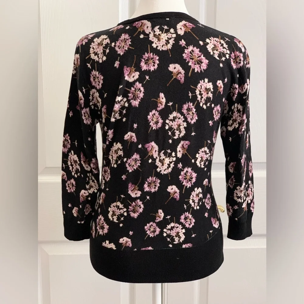 WHITE HOUSE BLACK MARKET Women’s Black with Purple Pink Floral Size: XS